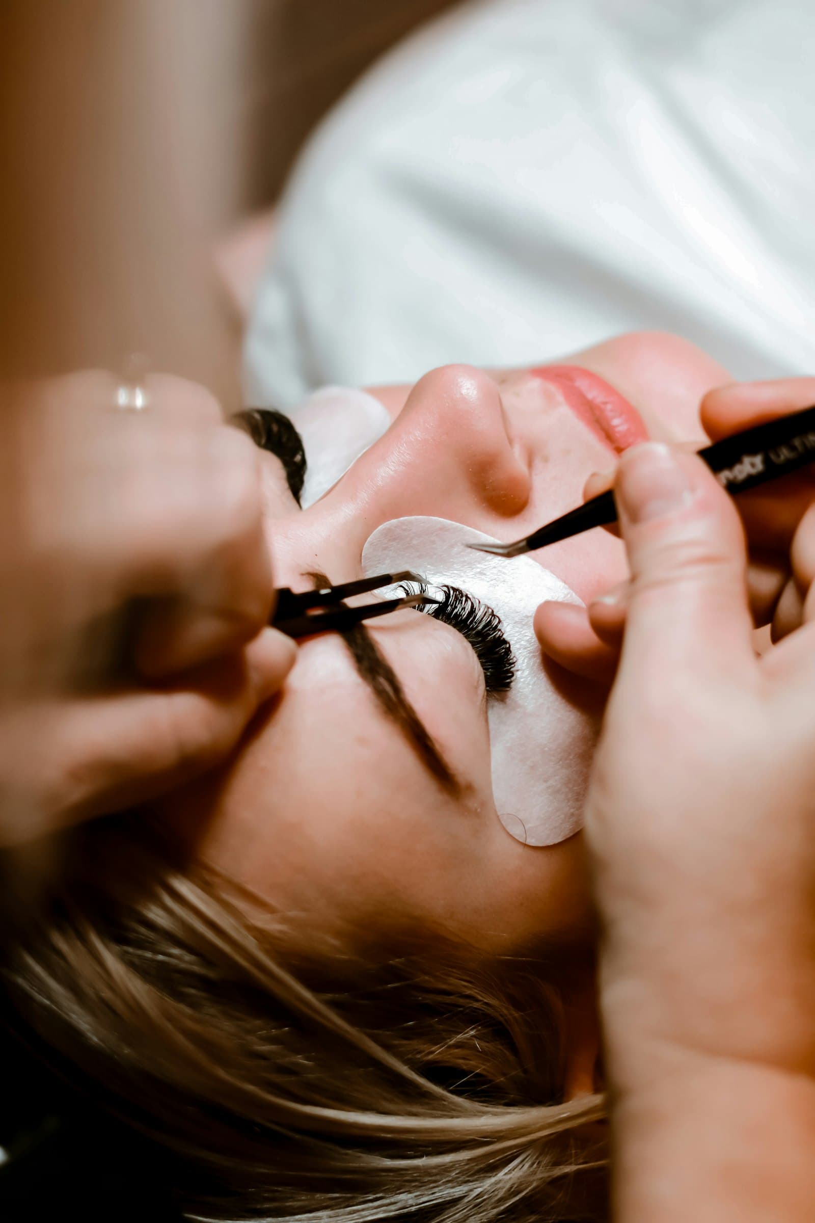 A lash appointment in progress at the studio